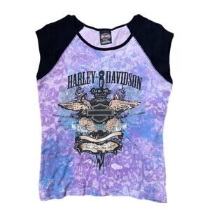 2006 Harley Davidson lace fade out with black sleeve tee (xl)